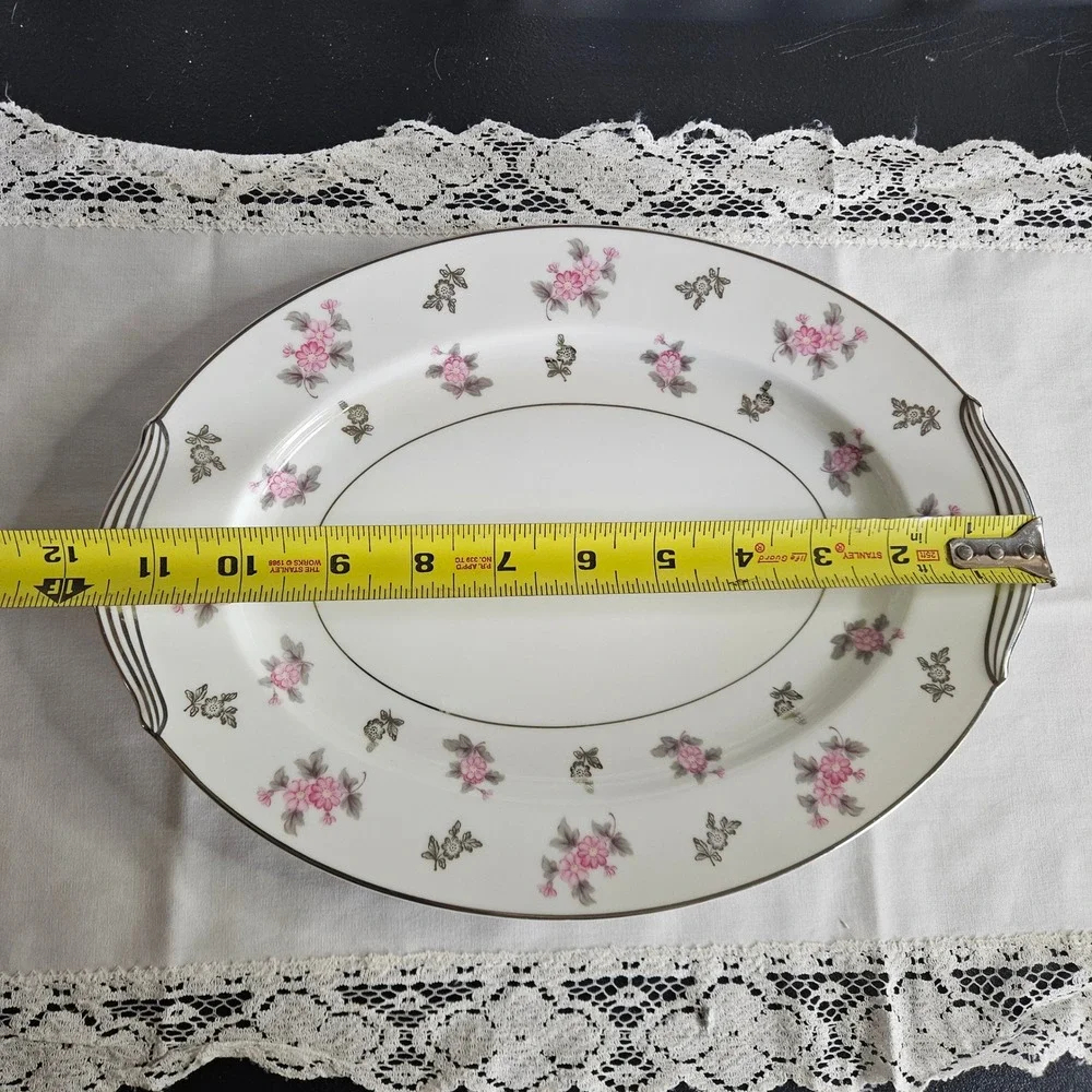 Noritake China Anita Pattern 5309 Oval Serving Platter 12